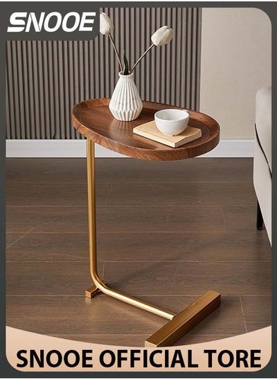 Buy Coffee Table,Sofa Side Table,Double Layer C Shaped Square side table on wheels,coffee table for living room sofa,Suitable for study, living room, bedroom in Saudi Arabia