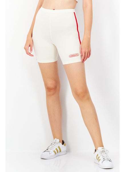 Buy Women Tight Fit Training Short, Off White/Red in UAE