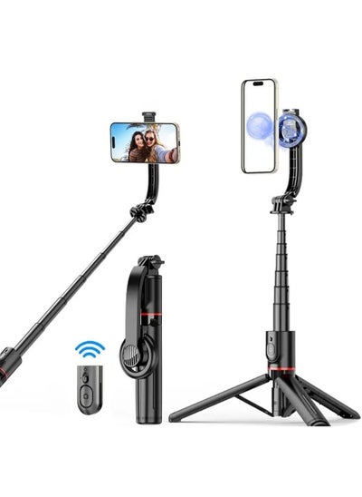 اشتري L20 Latest 360 Rotation Magnetic Selfie stick Tripod Detachable 104.5cm Extend Steady with Bluetooth Wireless Remote Control Suitable for IPhone and Android في الامارات