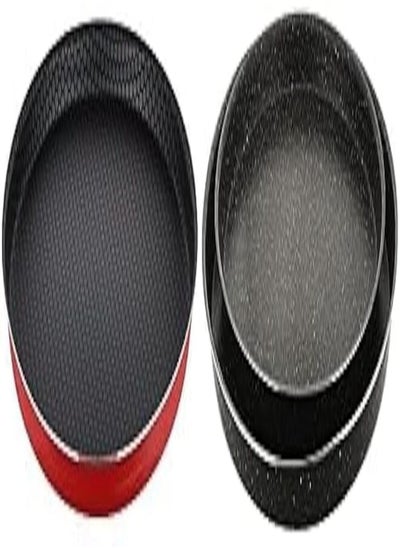 Buy Trueval pizza tray size 30 + Lazord granite pizza tray set (2 pieces, 26 x 30, black) in Egypt