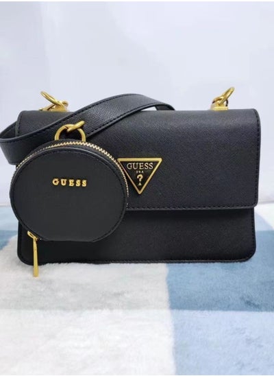 اشتري Guess Retro versatile printed flip mother bag, small square bag, one shoulder crossbody women's bag Travel Bag في السعودية