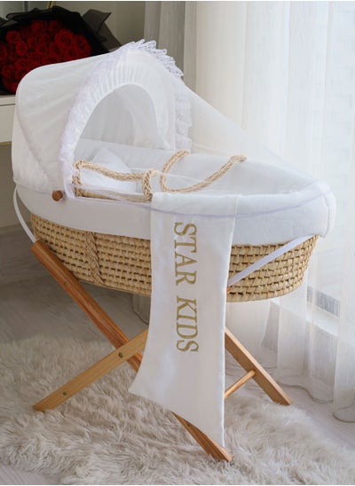 اشتري Baby cradle, Moses basket, white, withrockingstand في السعودية