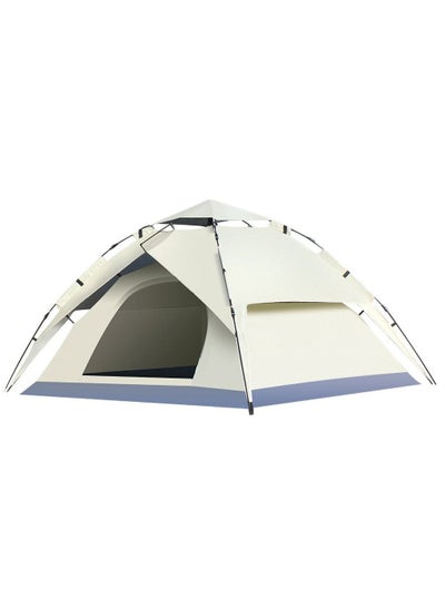 Buy 3-4 Person Outdoor Camping Tent, Automatic Pop Up Tent Easy Instant Tent for Beach, Hiking, Camping (Beige) in Saudi Arabia