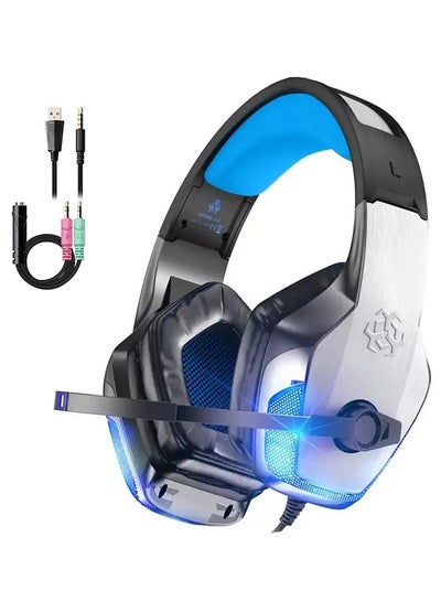 Buy V4 Gaming Headset for Xbox One, PS4, PC, Controller, Noise Cancelling Over Ear Headphones with Mic, LED Light Bass Surround Soft Memory Earmuffs for PS2 Mac in Egypt