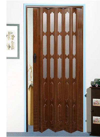 Buy Robustline Folding Sliding Door 210cm Height x 100cm Width, (Dark Oak) - With Glass in UAE