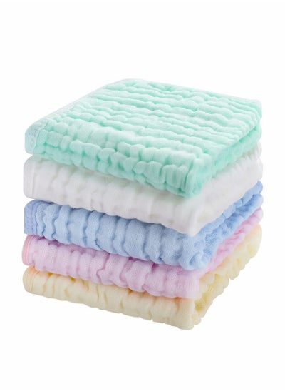 Buy Baby Muslin Washcloths, Natural Purified Muslin Cotton Baby Wipes 6 Layer Absorbent Soft Newborn Baby Face Towel for Sensitive Skin, Baby Registry as Shower 5 Pack 10x10 inches in Saudi Arabia