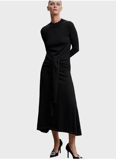 Buy Tie Detail Knitted Dress in Saudi Arabia