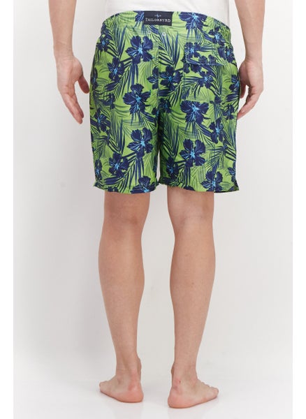 Buy Men Printed Board Shorts Swimwear, Neon Green in UAE