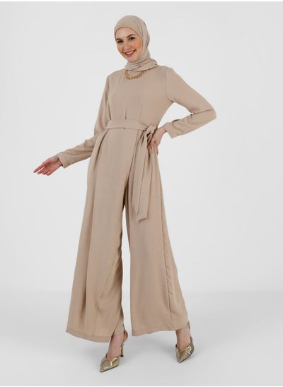 Buy Wide Leg Belted Jumpsuit in UAE