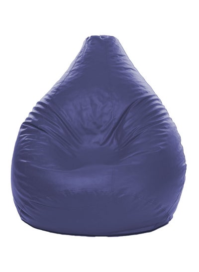 Buy Faux Leather Multi-Purpose Bean Bag With Polystyrene Filling Navy Blue in UAE