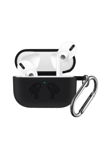 اشتري Protective Compatible for Apple Airpods Pro 2 2022 Case Cover for Women Men Premium Silicone Skin Full Case with Keychain Black Black في الامارات