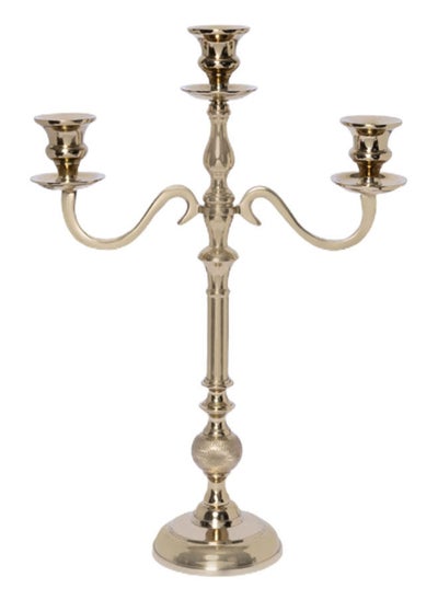 اشتري Amber 3-Arm Candelabra, Gold – 29x43 cm في الامارات