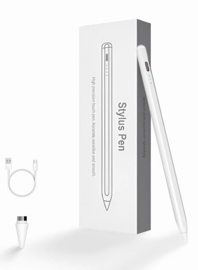 اشتري Opulence Tilt Sensitivity Palm Rejection Stylus Pen for Apple iPad (2018 & After) 6/7/8/9th Generation/ipad Pro 11 / Pro 12.9(3rd/4th/5th)/Air 3&4&5, Precise Writing Drawing Digital iPad Pencil White. في الامارات