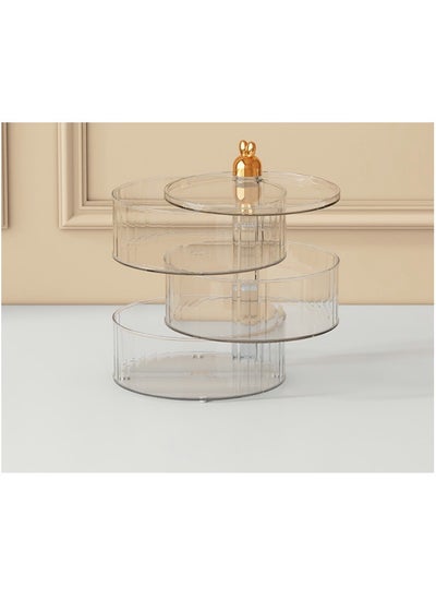 Buy 3 Tier Serving Platters,360°nuts plate with lid（Clear） in Saudi Arabia