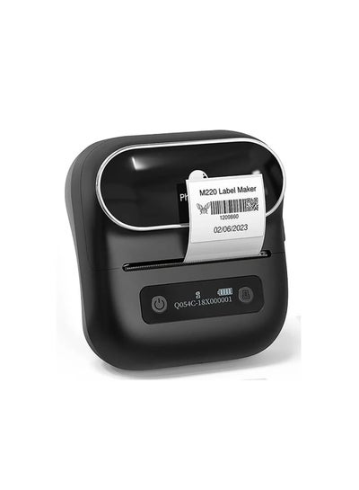 Buy M220 Portable Bluetooth Thermal Label Printer with Barcode, Title, Posting, Mail, Small Business, Mobile and Computer Support with One Roll 40×30mm in UAE