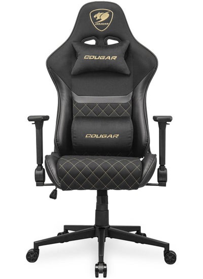 Buy Cougar Armor One V2 F Gaming Chair, Woven Fabric Surface, 4D Folding Armrests, 155° Reclining, Piston Lift Height Adjustment, Up to 120kg Weight Support, Black / Gold | 3MA2FGLB.0001 in UAE