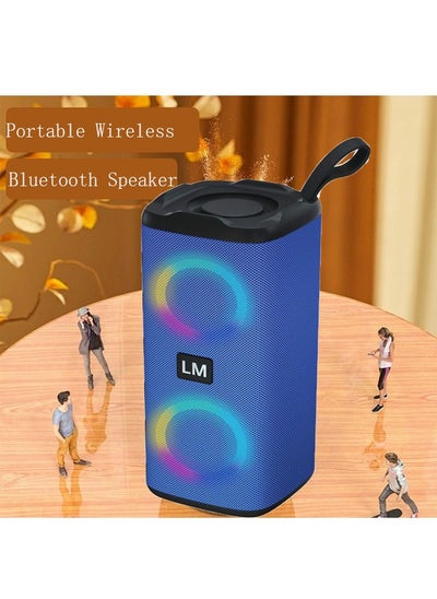 Buy Portable Bluetooth Speakers IPX7 Waterproof Wireless Speaker with 24W Loud Stereo Sound Outdoor Speaker with Bluetooth 5.0 Deep Bass RGB Lights Dual Pairing 5h Playtime for Home Party Blue in Saudi Arabia