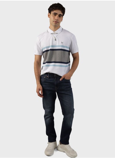 Buy Striped Pique Polo in UAE