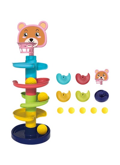 Buy Roll Ball with Colorful Tracks, 5-Layer Ball Tower, Fun Montessori Toys, Exercises Children's Physical Coordination in Saudi Arabia