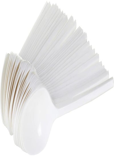 Buy Plastic spoons - 50 pieces, white in Egypt