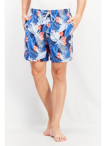 Buy Men Floral Printed Swim Shorts, Blue Combo in Saudi Arabia