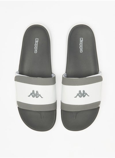 Buy Men's Logo Embossed Slip-On Slides in UAE