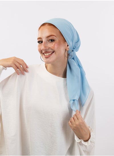 Buy Square plain Crepe Chiffon Baby Blue For Women in Egypt