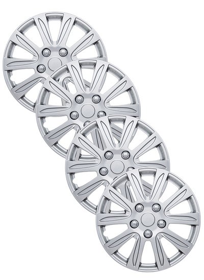 Buy Pack of 4 EM-3136 Taiwan Wheel Cover | 16" Inch | Silver Universal Nested Style in UAE