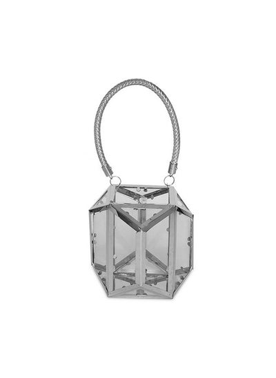 اشتري Geometric Lantern, Silver - Medium, 18 cm في الامارات