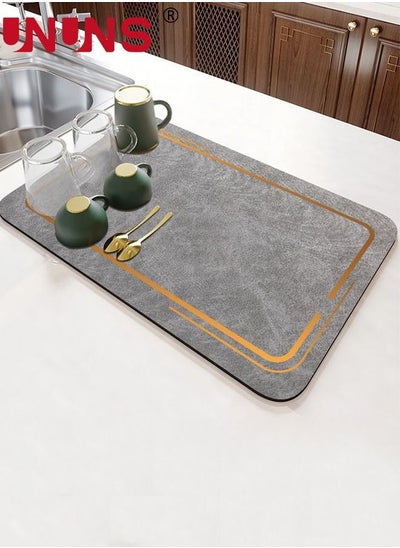 Buy Dish Drying Mat,Coffee Bar Mat For Countertops,Non-Slip Sink Mat,Fit Under Coffee Maker Absorbent Hide Stain,Rubber Backed Drying Mat For Kitchen Counter,50x80cm in Saudi Arabia