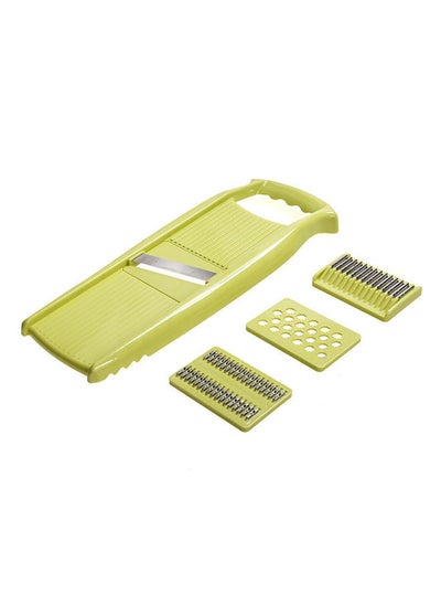 Buy Vegetable Slicer With Stainless Steel Blades Green 34x13x3centimeter in UAE