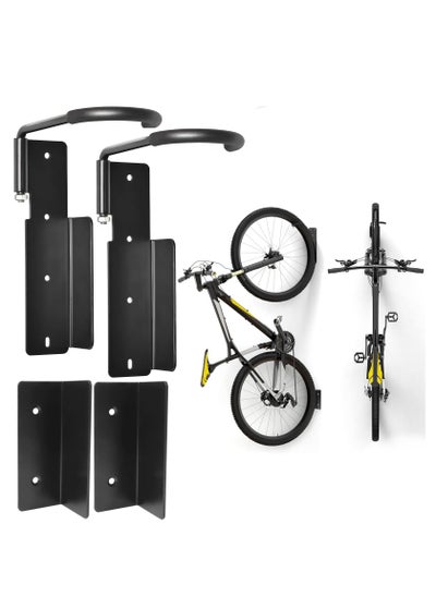 اشتري Bike Rack Garage Wall Mount Swivel Bike Hanger, 2 Pack Swing 90° Vertical Bike Wall Mount Rack Vertical Bike Hook Bicycle Hanger for Indoor Garage Organization Storage System في السعودية