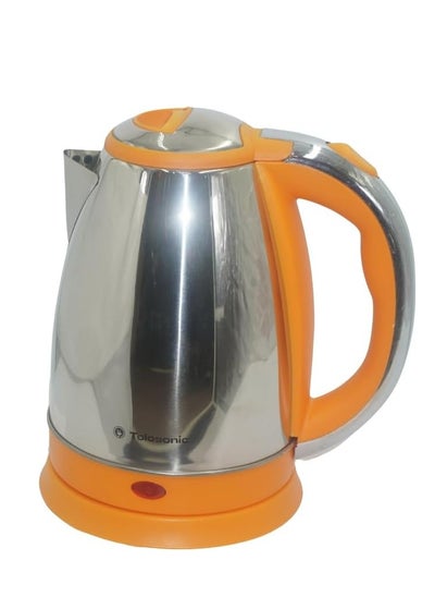 Buy Mebashi TOLOSONIC Electric Kettle | 1.8L Orange-Steel Kettle with 360° Turnable Base, Auto Shut-Off & Boil-Dry Protection (TS-KT1002) (1500-2200W) in UAE