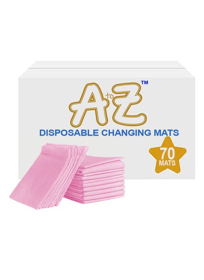 Buy A to Z - Disposable Changing Mat size (45cm x 60cm) Large- Premium Quality for Baby Soft Ultra Absorbent Waterproof - Large Pack of 70 - Pink in UAE