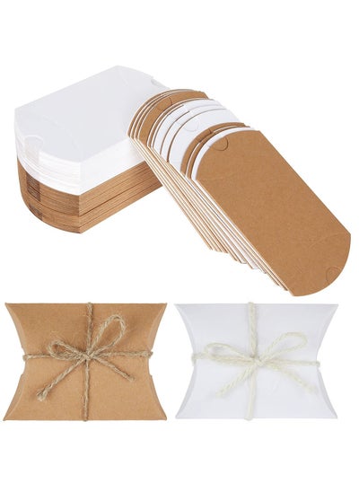 Buy 100Pcs Two-color Kraft Paper Cartons Candy Box, Cookie Gift Box in Saudi Arabia