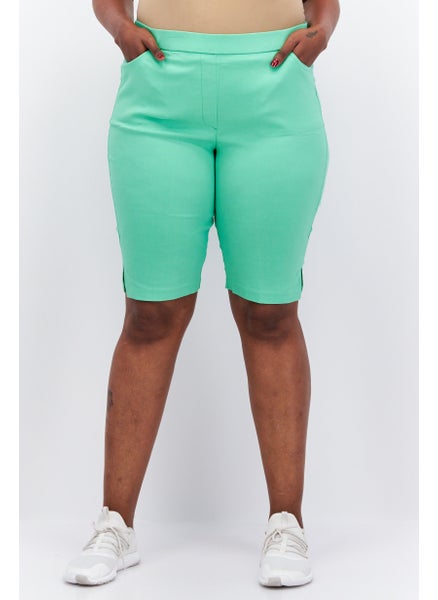 اشتري Women Plain Basic Shorts, Lime Green في الامارات