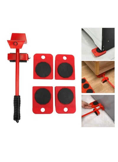 Buy 5-Piece Furniture Lifter Tool Set Red/Black in Saudi Arabia