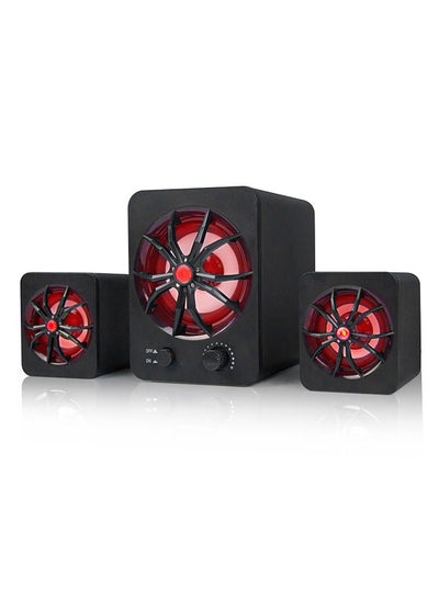 Buy D-207 Computer Speaker USB Wired Combination Speaker Colorful LED Bass Stereo Music Player Subwoofer Speaker for Desktop Laptop Notebook Tablet PC Smart Phone in Saudi Arabia