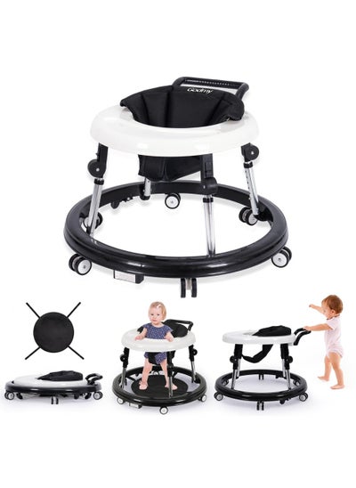 Buy Baby Walker Foldable with 9 Adjustable Heights, Baby Walkers and Activity Center for Boys Girls Babies 7-18 Months, Baby Walker with Wheels Portable in Saudi Arabia