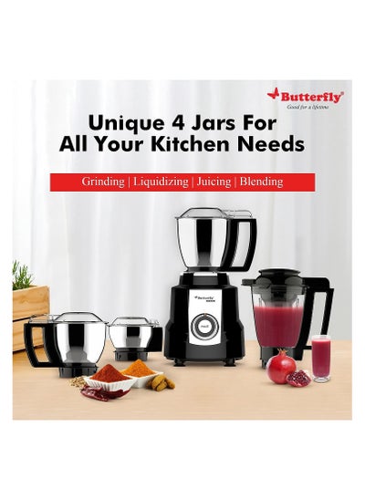 اشتري Butterfly magnum 1.2 Hp mixer grinder 4 jar, 900 Watt, black في الامارات