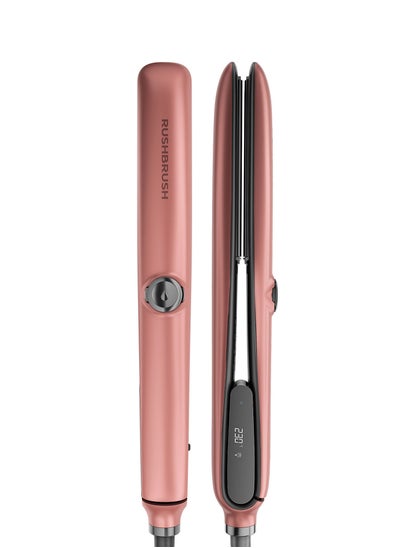 Buy Rush Brush X6 Plus Hair Straightener, 4 MCH heaters, Automatic Shut-Off - Rose Gold in Egypt