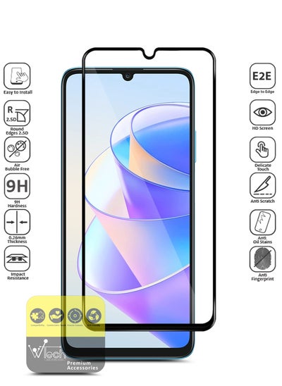 Buy Premium E2E Full Surface Full Glue Tempered Glass Screen Protector For Honor X7a 5G Clear in UAE