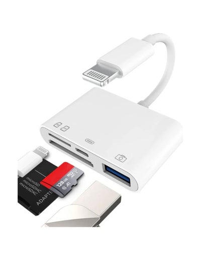 Buy Lightning Male to USB Female SD Card Reader Adapter for iPhone Apple iPad Support Micro SD TF for iPhone apple otg cable lightning cable compatible ios with 14/13/12/11/x/8/ipad usb in Saudi Arabia