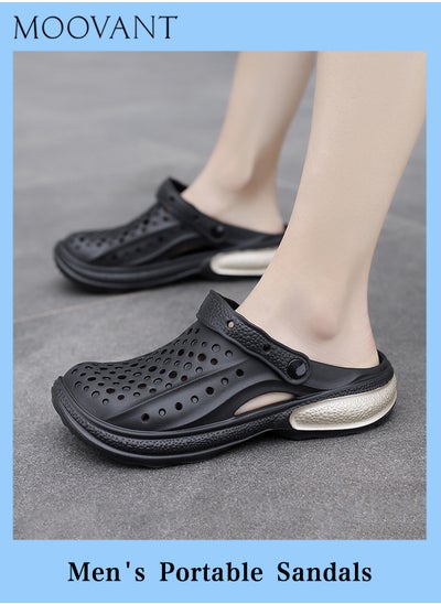 اشتري Men's Breathable Sandals Two Wearing Ways Plus-size Summer Sandals Anti-Slip Water Beach Shower Slippers Men's Outdoor Clogged Shoes في السعودية