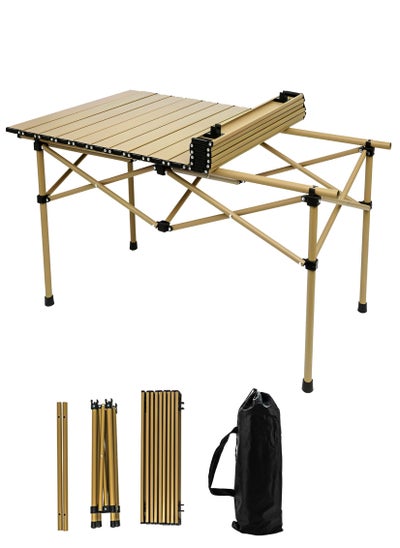 Buy Toshionics Outdoor Folding Camping Table - Portable, Lightweight & Durable Wooden Roll-Up Table with Metal Frame & Storage Bag - Ideal for Camping, Picnic, BBQ, Fishing, Travel & Outdoor Adventures in UAE