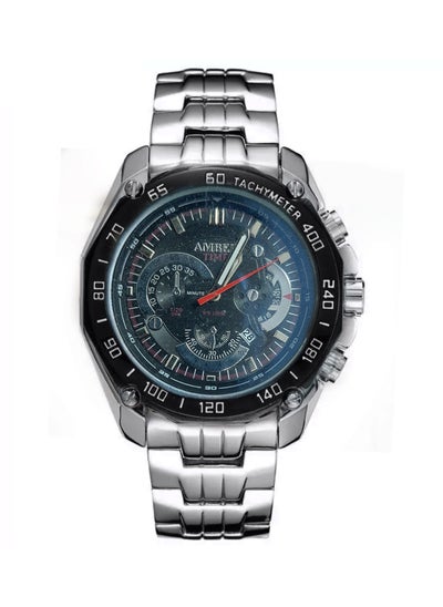 اشتري Men's Analog Quartz Silver Stainless Steel Band Watch -43mm في الامارات