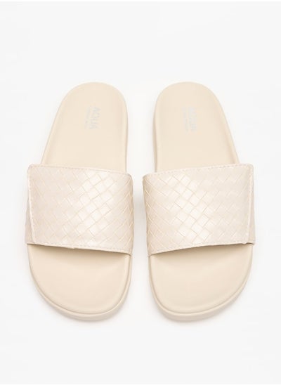 Buy Women's Weave Textured Slip-On Slides in Saudi Arabia