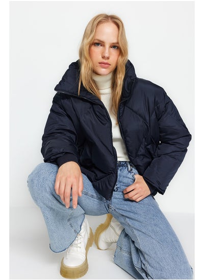 Buy Navy Blue Oversized Water Repellent Inflatable Quilted Coat TWOAW24MO00146 in Egypt