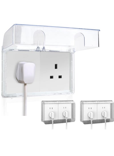 Buy 2 Pcs Waterproof Clear Wall Switch Cover Box, Socket Protector Cover, Childproof Electrical Outlet Cover, Plug Cover Box, Baby Switch Protector Cover, Bathroom Shower Guard for Baby Safety Proofing in Saudi Arabia