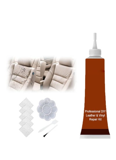 اشتري Advanced Leather Repair Gel Kit for Cars, Advanced Leather Repair Gel, Leather Repair Kit, Restorer of Your Furniture, Car Seat, Couches, Sofa (2 * 40ml Walnut) في السعودية